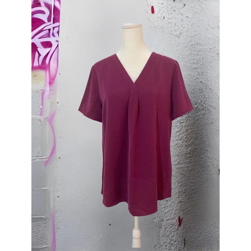 Stylish V-Neck Top in Plum -Medium-New(0047)